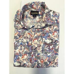 Cremieux Premium Denim men’s button up paisley shirt size medium